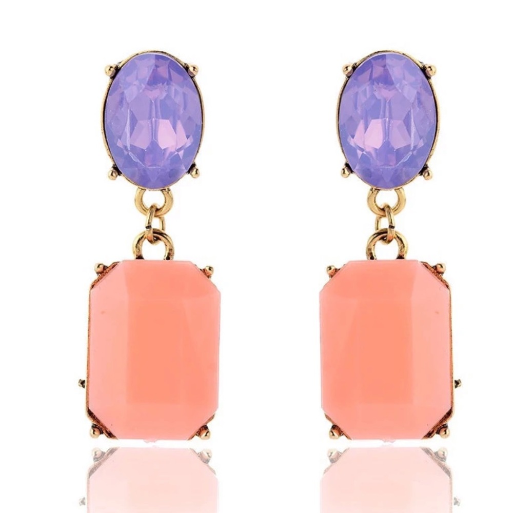 New Boho Multi Color Glass Crystal Drop Earrings